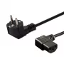 Netzkabel SAVIO CL-116 — 1,8 m, Schwarz, gewinkelter Netzstecker Typ C auf gewinkelten IEC C13, 3-adrig 0,5 mm²