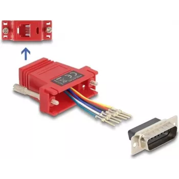 DELOCK Kabel Gender Changer D-Sub 15, 2× D-Sub 15 Steckverbinder, rot