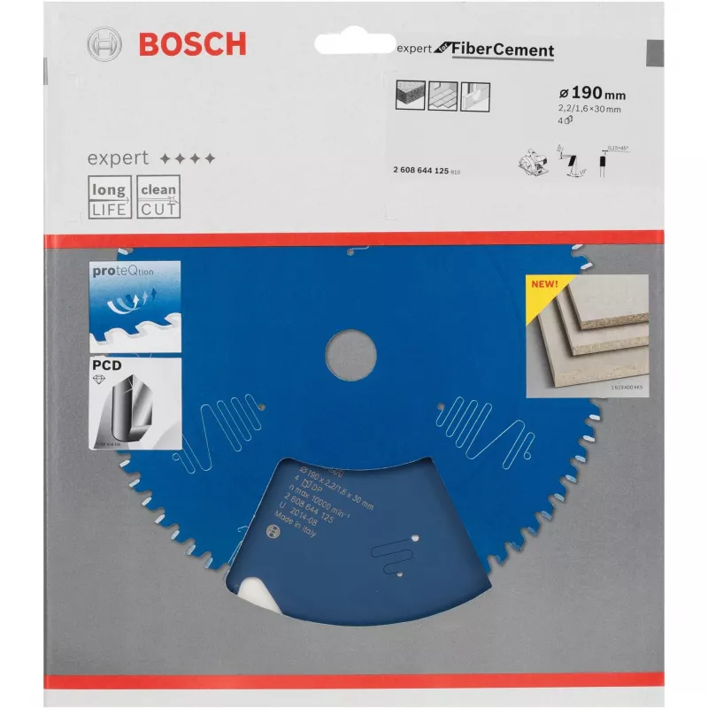 Kreissägeblatt Expert für Faserzement 190 mm 4T Bohrung 20 mm für Handkreissägen