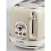 Ariete 155 Design 2-Scheiben-Toaster mit Sandwich-Körben, 6 Bräunungsstufen, 810 W, Edelstahlgehäuse, herausnehmbare Krümelschublade, Pastellbeige