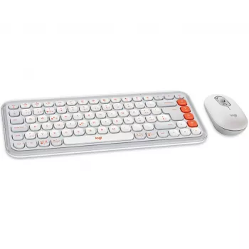 Logitech POP Icon Combo Bluetooth QWERTZ Swiss Orange White Maus