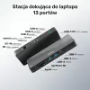 Dockingstation UNITEK D1079A USB4 kabelgebunden Schwarz 100W Power Delivery