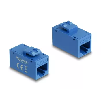 Keystone-Modul DELOCK 90642 — flacher RJ-45-Einsatz, blau, 16,2×30×20,5 mm