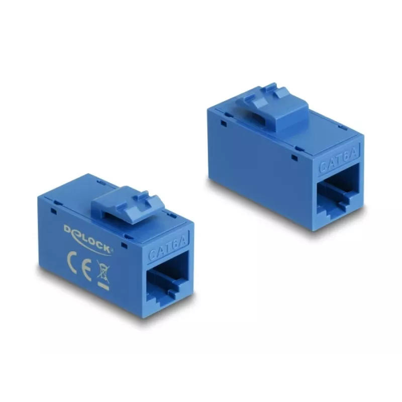 Keystone-Modul DELOCK 90642 — flacher RJ-45-Einsatz, blau, 16,2×30×20,5 mm