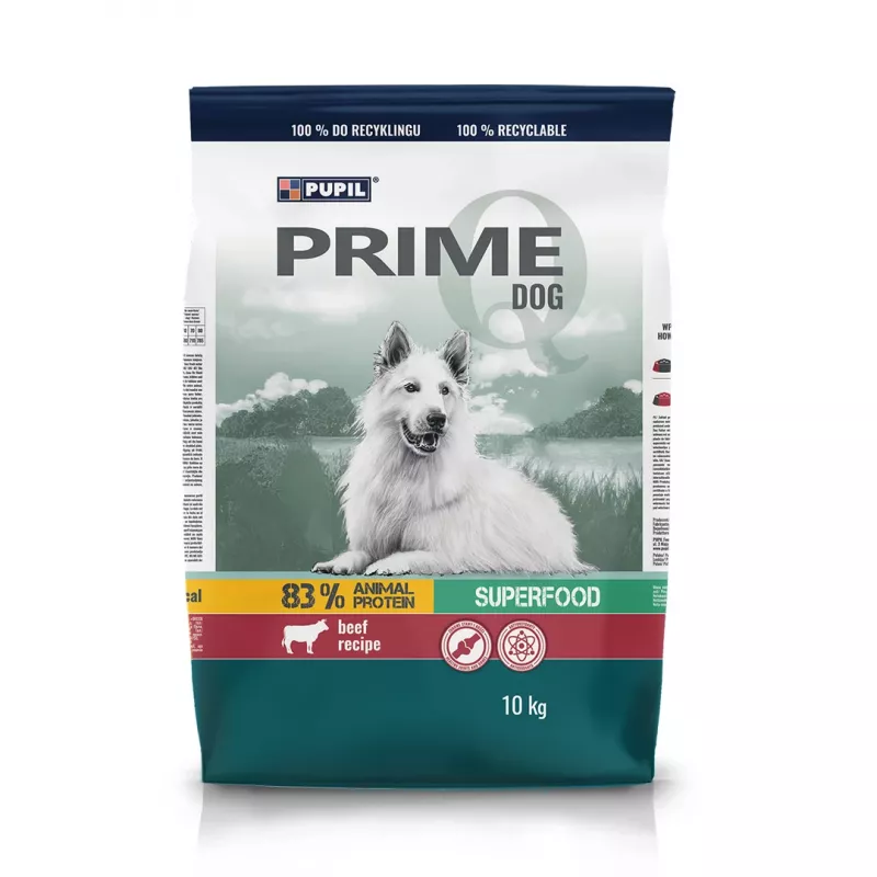 PUPIL Prime reich an Rindfleisch mit Gemüse – Trockenfutter für Hunde – 10 kg