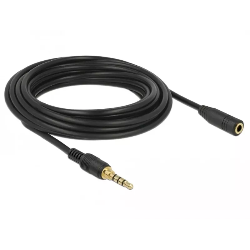 DeLOCK 85635 Audiokabel 3,5 mm Stecker auf Buchse 5 m Schwarz
