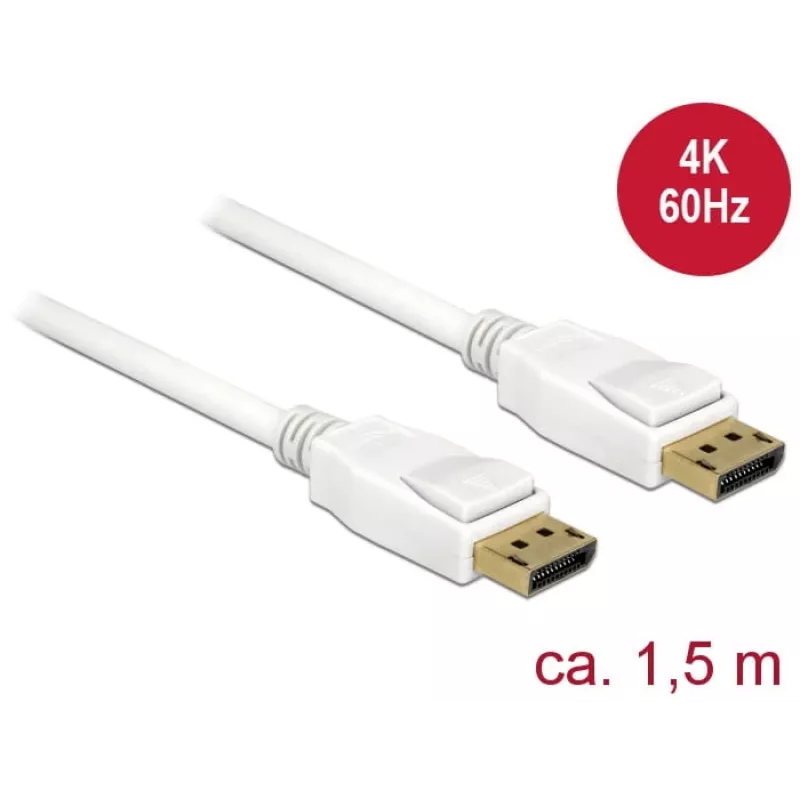 DisplayPort-Kabel DeLOCK 85509 1,5 m Weiß