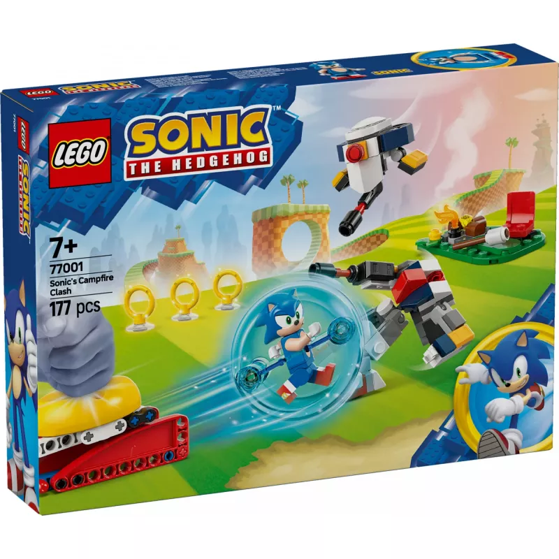 Konstruktionsspielzeug LEGO Sonic the Hedgehog 77001 Campfire Showdown Spielset, 177 Teile, 1 Minifigur, Alter 7+