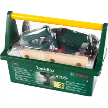 Theo Klein 8520 Bosch Toolbox I mit viel Werkzeug I inkl. batteriebetriebenem Akkuschrauber