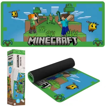 Mauspad Kids Euroswan 80x30 cm Minecraft — große Schreibtischmatte für Maus und Tastatur