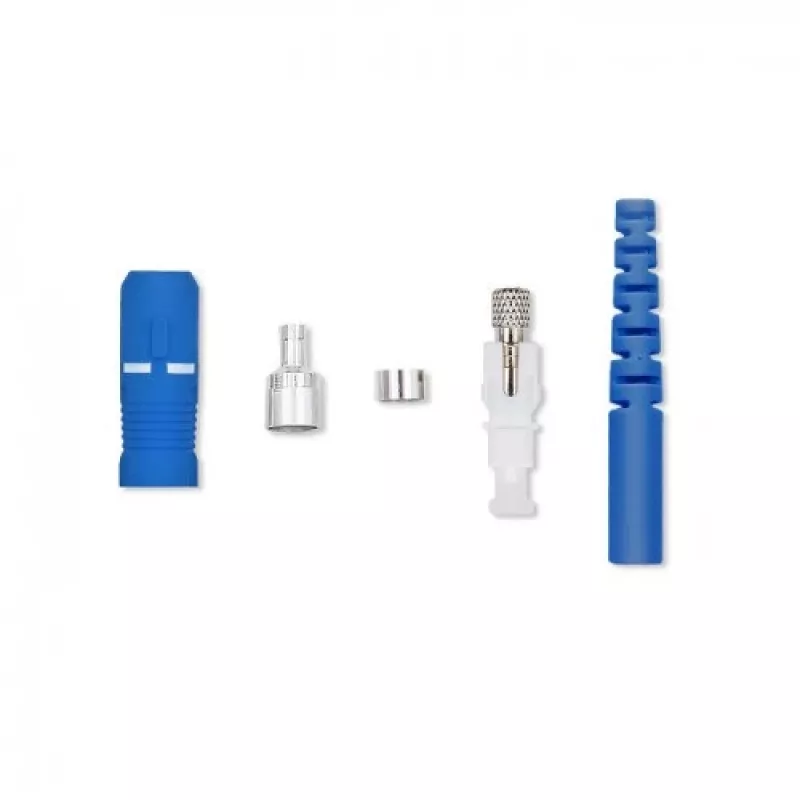 Glasfaserstecker SC/PC Qoltec 54430 Singlemode Blau Silber Weiß