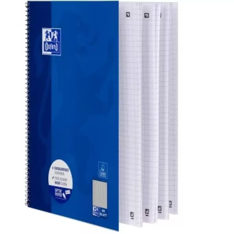 Oxford College Notebook A4+ 220 x 295 mm 80 Bl. kariert mit Rand L