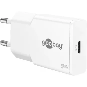 USB-C PD GaN schlank-Schnellladegerät (30 W) (Weiß)