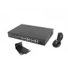 Unmanaged Switch LANBERG RSFE-16P-2C-150 — 18-Port Gigabit, 16 PoE+/2 SFP, 150 W gesamt, 1U Rack, Metall, Schwarz