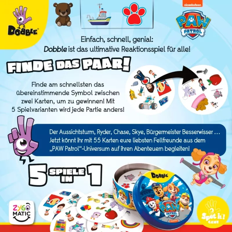 Dobble Paw Patrol, Kartenspiel