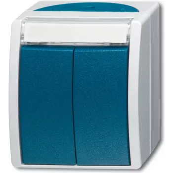 BUSCH JAEGER 1484-0-0374 - Tasten - Blau - Grau - IP44 - CE - 74 mm - 55 mm
