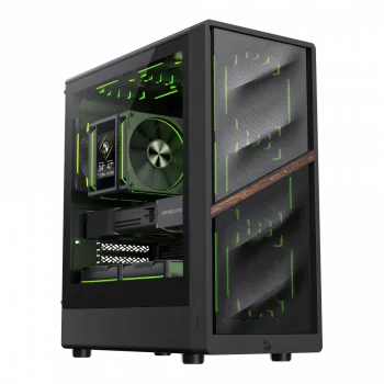Gamemax Gehäuse | AERIS 330 MB | Schwarz | Mini-Tower | Netzteil nicht enthalten