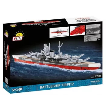 Konstruktionsset Cobi Schlachtschiff Tirpitz Modell mit 593 Teilen, maßstabsgetreu und Display-Merkmale