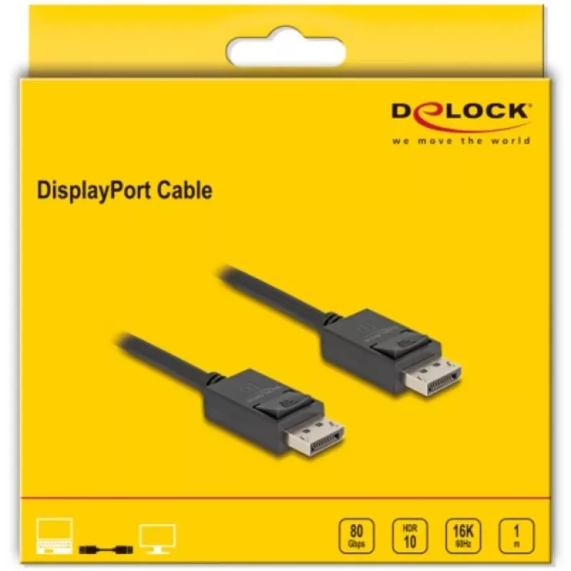 DisplayPort-Kabel DeLOCK 81174 1 m Schwarz DisplayPort auf DisplayPort