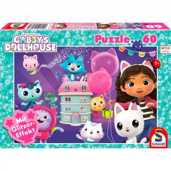 Gabby's Dollhouse: Geburtstagsfeier im Puppenhaus, Puzzle 60 Teile