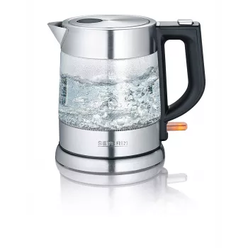 Severin WK 3468 Wasserkocher 1 L 2200 W Schwarz, Edelstahl, Transparent