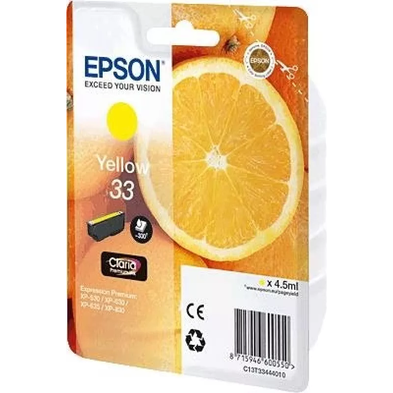 Epson Oranges C13T33444010 Tintenpatrone 1 Stück Original Gelb