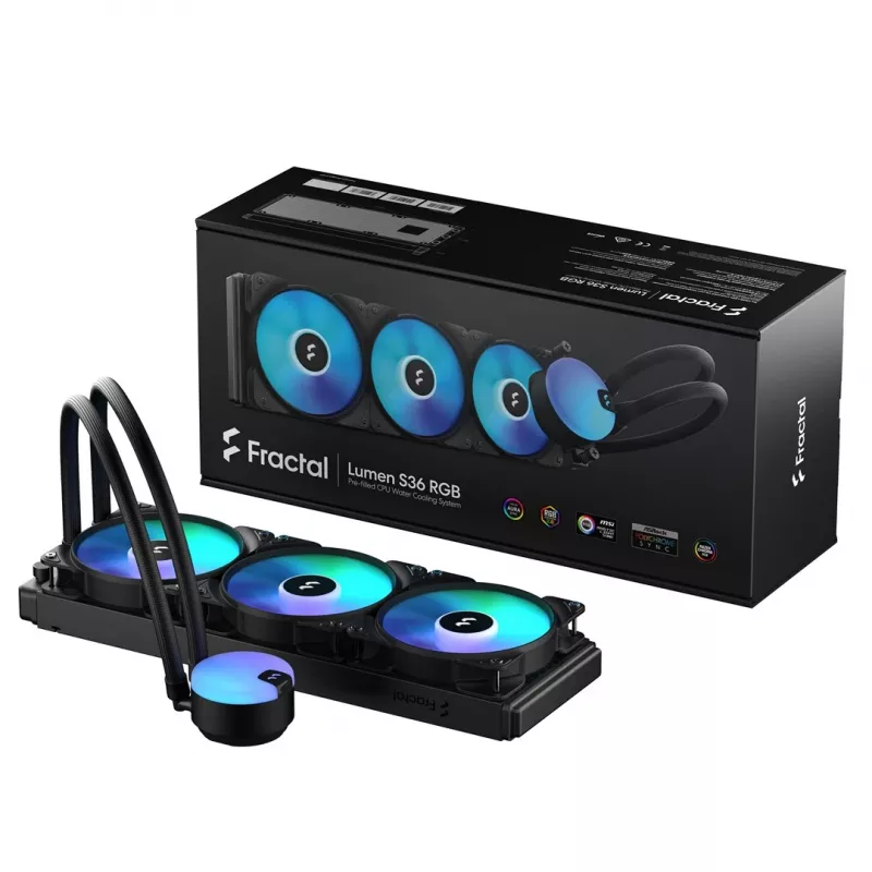Fractal Design Lumen S36 v2 RGB Prozessor All-in-One-Flüssigkeitskühler 12 cm Schwarz 1 Stk.