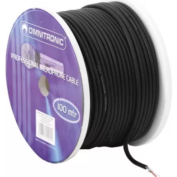 Mikrofonkabel Omnitronic 2x0,22 mm² 100 m Schwarz