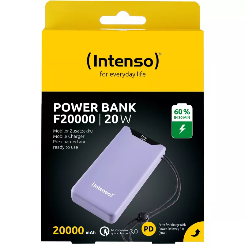 Powerbank USB 20000MAH QC3.0/Lila F20000 7332053 Intenso
