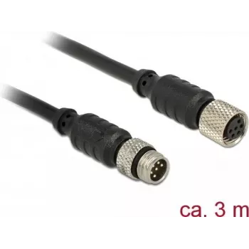 Serielles Kabel Navilock 62973 M8 3m Schwarz
