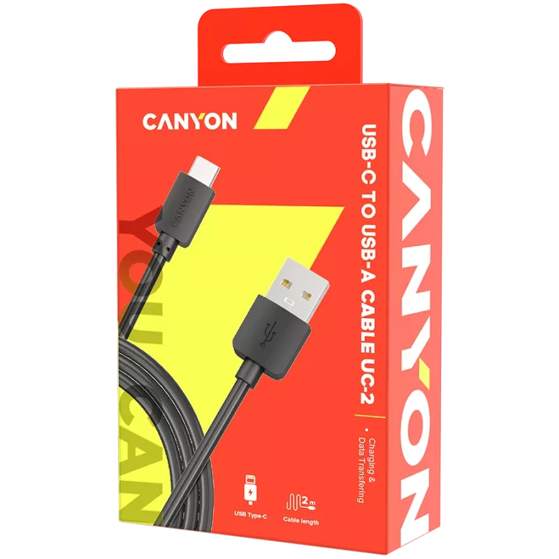 CANYON Kabel UC-2 USB-C 5W 2m Schwarz
