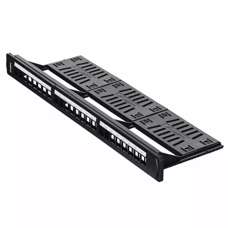 Patchpanel 1U LANBERG PPKS-1124-B, 24 Ports, 1U, ABS, schwarz, 482,6×44,5×154 mm