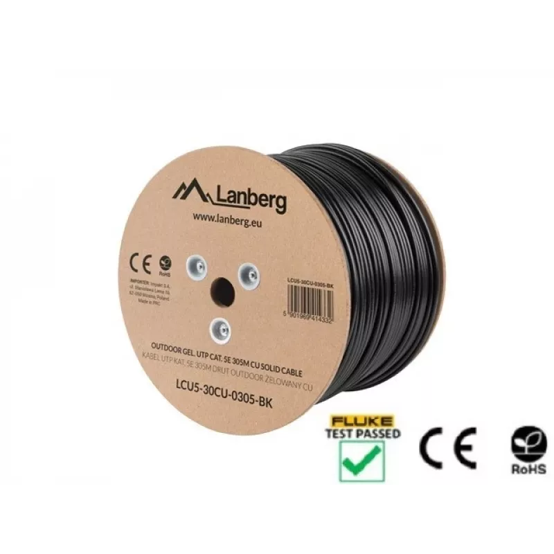 Lanberg LCU5-30CU-0305-BK Netzwerkkabel 305 m Cat5e U/UTP (UTP) Schwarz (LCU5-30CU-0305-BK)