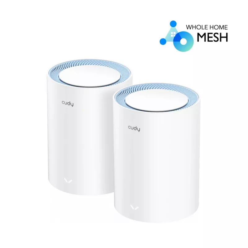 Mesh-System Cudy M1200 2er-Pack – Dualband-Wi-Fi 5 (300/867 Mbit/s), 2 Einheiten, 1x LAN-Port, unterstützt 100 Geräte
