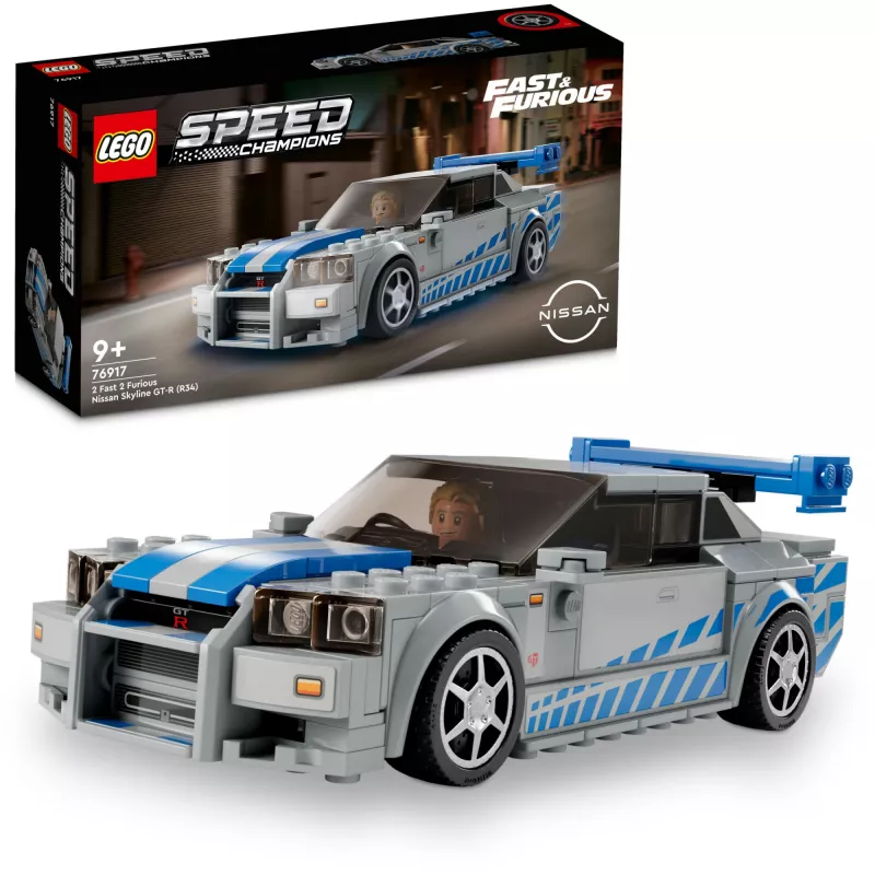 LEGO 76917 Speed Champions 2 Fast 2 Furious Nissan Skyline GT-R (R34) Spielzeugauto