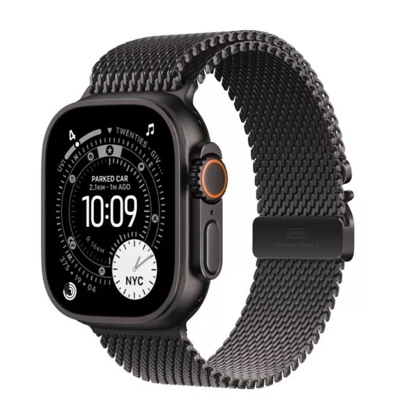 Smartwatch Apple Watch Ultra 3 GPS + Cellular 49mm Black Titanium Case with Black Titanium Milanese Loop Medium
