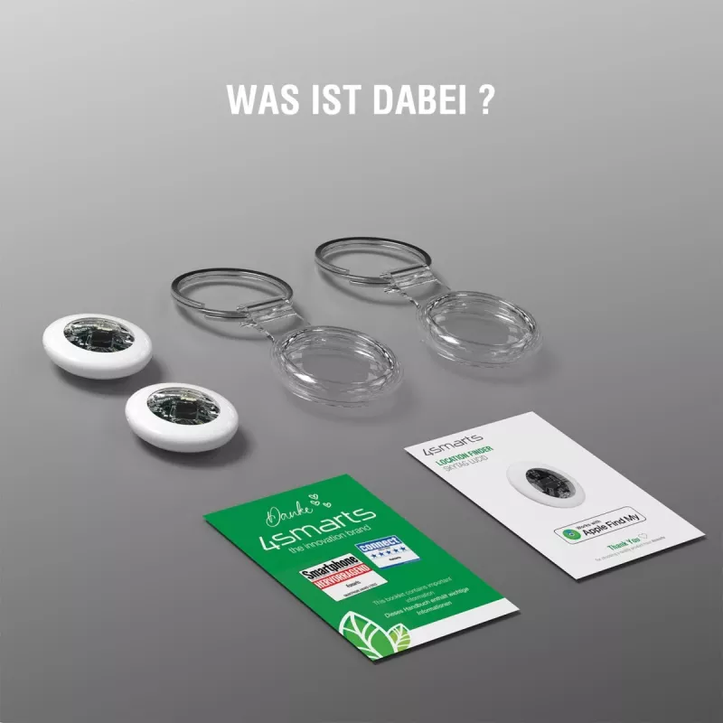 Ortungsfinder 4smarts SkyTag Lucid 2er-Pack – Bluetooth-GPS-Tracker, weiß