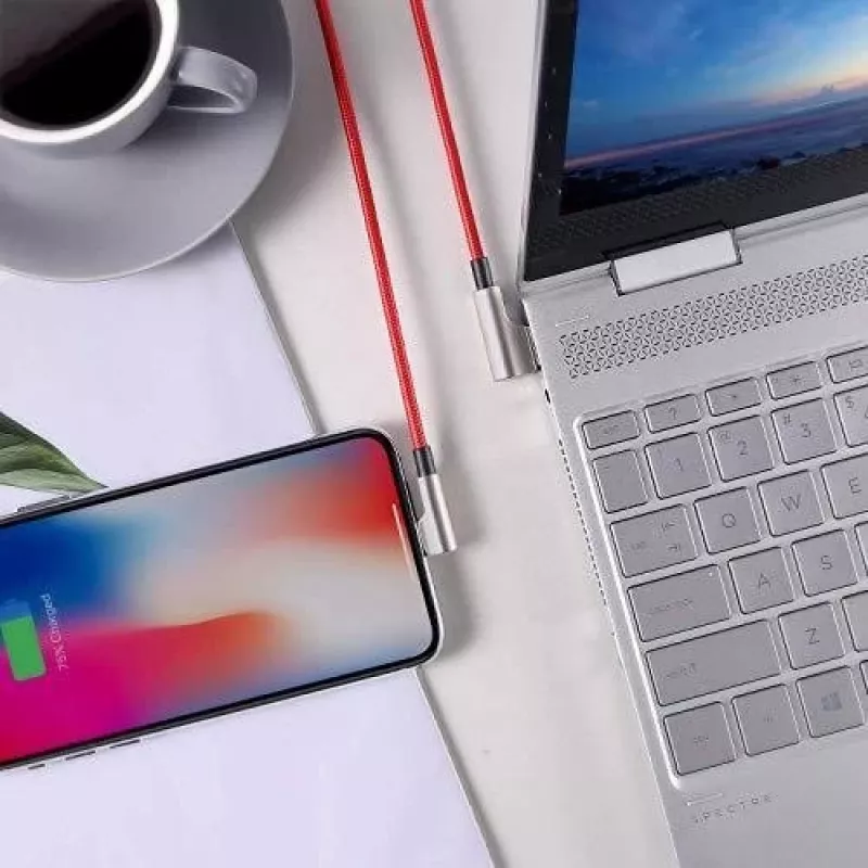 USB-auf-Lightning-Kabel Aukey CB-AL01 Rot – Nylongeflecht, Lightning-Stecker für Apple-Geräte