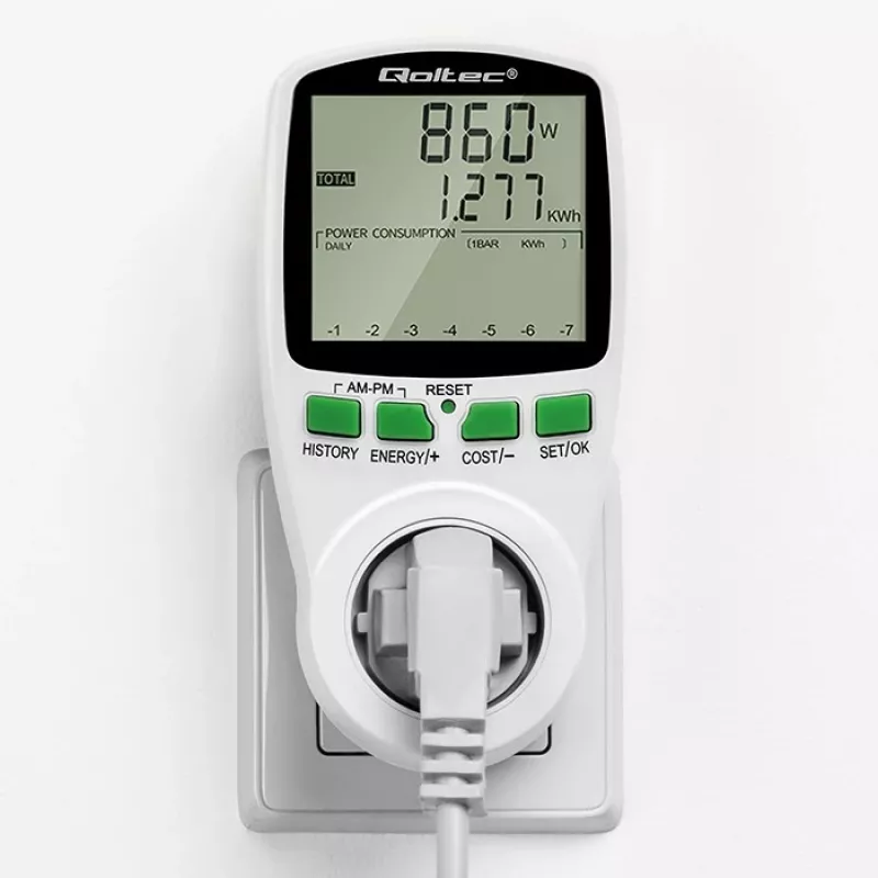Leistungsmesser QOLTEC PM0627 3680W mit Historie — QOLTEC PM0627 3680W