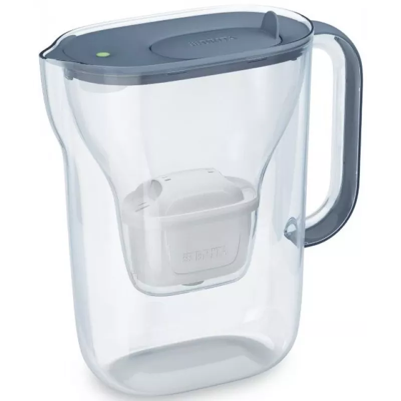 BRITA Wasserfilterkanne Style Essential Graphit mit 4 MAXTRA Pro Filtern, 2,4 L Tank, 1,4 L gefiltert