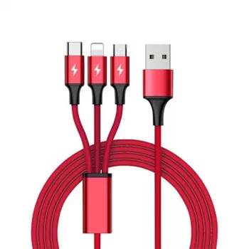 UNITEK C4049RD USB-Kabel 1,2 m USB A USB C/Micro-USB B/Lightning Rot