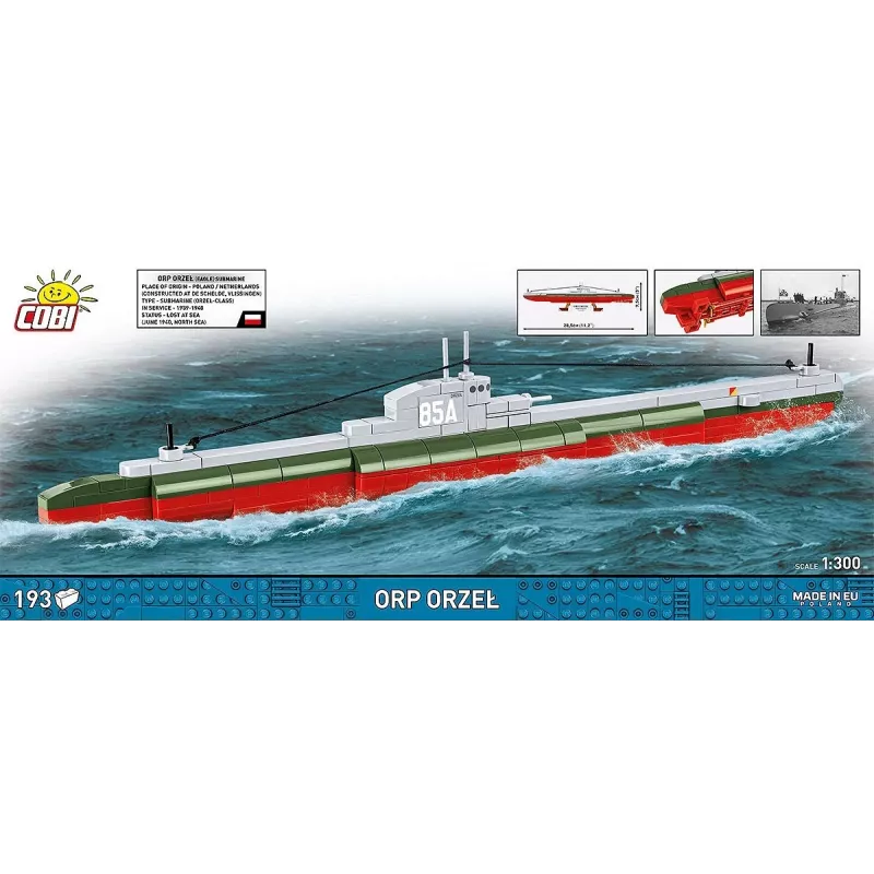 Bausatz Cobi ORP Orzeł 193 Blöcke Montagemodell Schiff