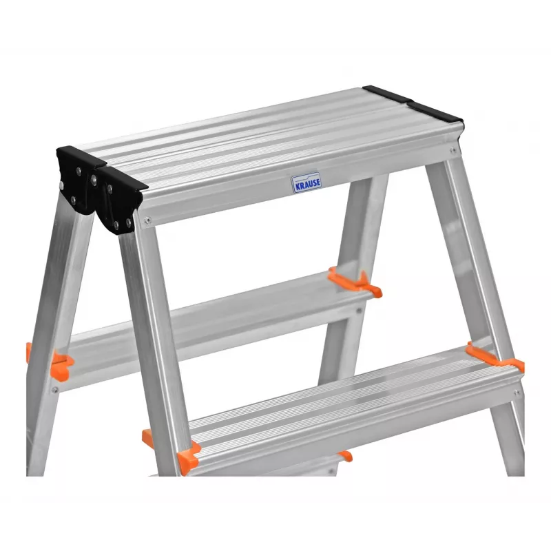 Klappleiter Krause 120410, Aluminium, 6 Stufen, Breite 480 mm, maximale Höhe 105 cm