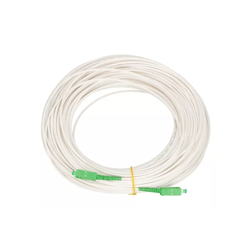Patchkabel Extralink SC/APC–SC/APC Singlemode G.657.A2 3 mm Simplex LSOH 10 m, weiß
