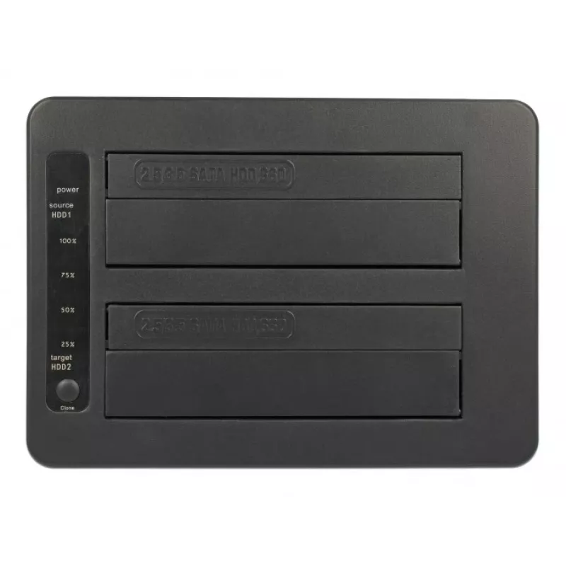 DeLOCK - HDD-Dockingstation Schächte: 2 - SATA 6Gb/s - 6 Gbit/s - USB 3,1 (Gen 2) - Schwarz (63957)