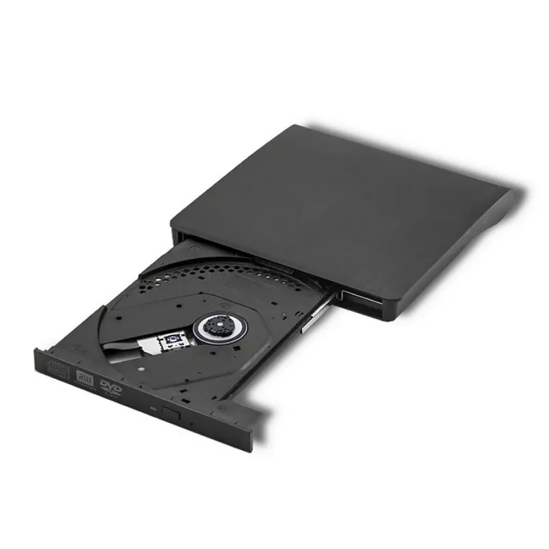 Externes DVD‑RW-Laufwerk QOLTEC 51857 — USB 3.0, SATA-Schnittstelle, DVD±R 8x, DVD±RW 4x, DVD‑RAM 5x, CD 24x, schwarz