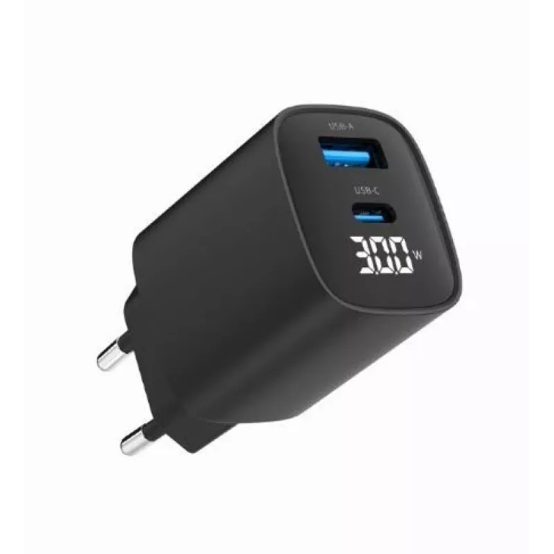 Mobiles Ladegerät Gembird TA-UC-PDQC30LCD-BK-01 Schnellladung Schwarz