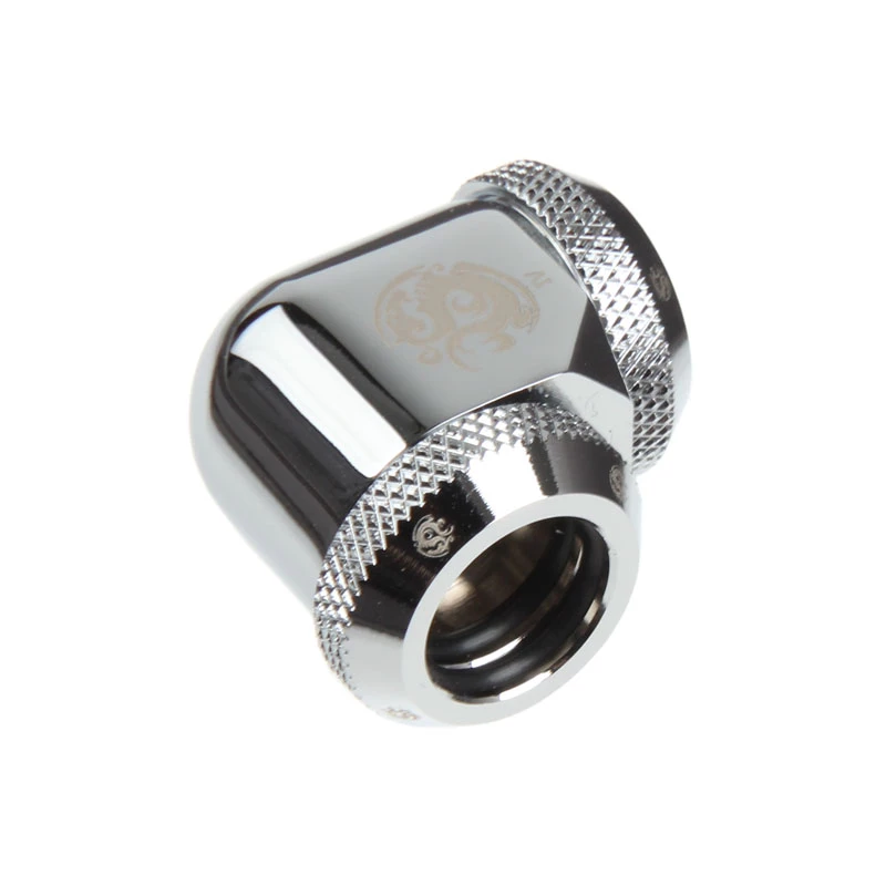 BitsPower Multi-Link Adapter 90° für 2x 12mm AD — BP-E90DML, glänzendes Silber