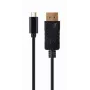 USB-Grafikadapter Gembird A-CM-DPM-01 mit USB-C, unterstützt bis zu 3840×2160, USB 2.0 / 3.2 Gen 2, schwarz, 2 m Kabel