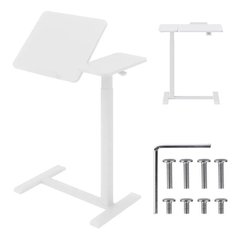 Maclean mobiler Schreibtisch/Laptop-Ständer, weiß, Höhenverstellung 76-109 cm, max. 30 kg, MC-120 W